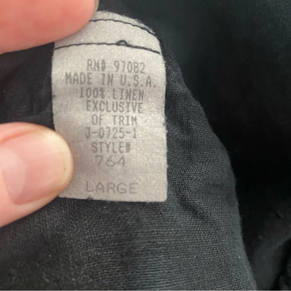 Black wide leg linen pants, women’s size L - Picture 3 of 7